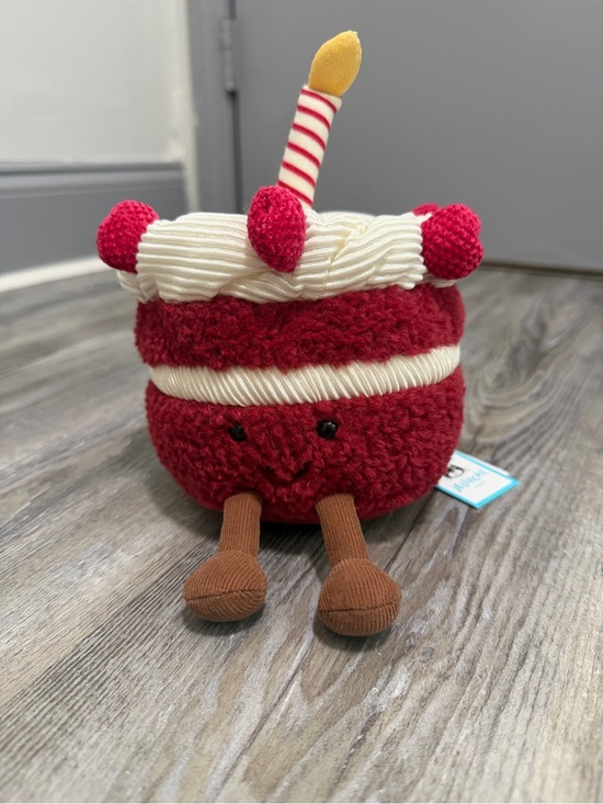 Jellycat Other - Jellycat Red & Cream Strawberry Layered Cake Plush with Candle Ears